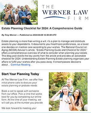 Estate Planning Newsletter - Subscribe Today!